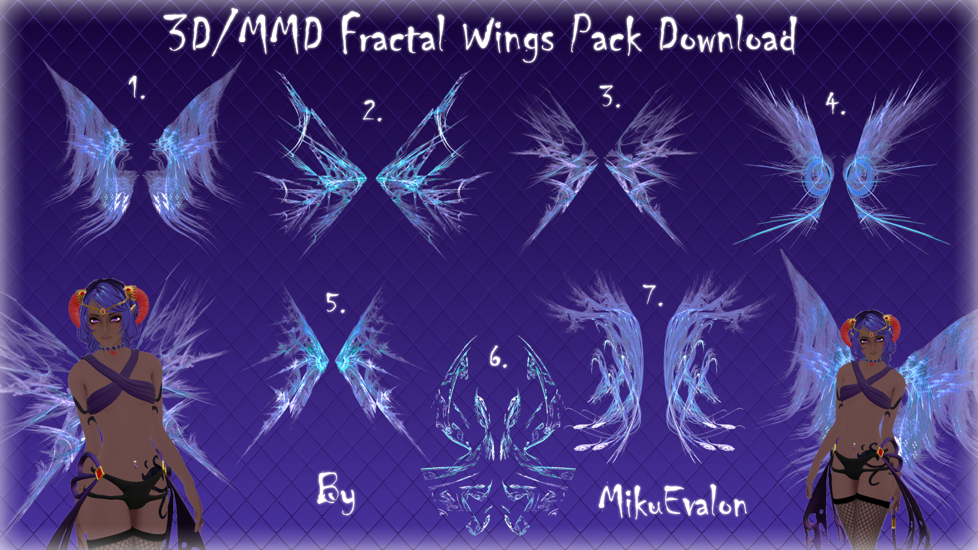 3D/MMD Fractal Wings Pack Download by MikuEvalon on DeviantArt