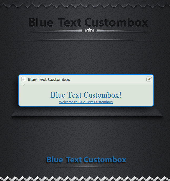 Blue  Text Custombox