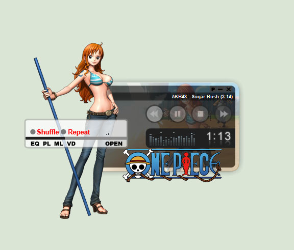 One Piece Nami V2 Modern Winamp Skin By Seraphimax On Deviantart
