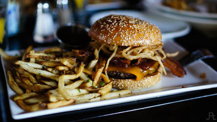Cowboy burger + fries by jdrephotography