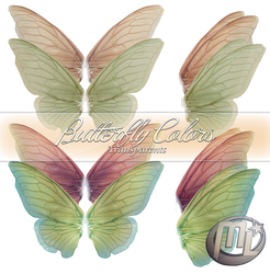 Butterfly Colors Transparents PSD