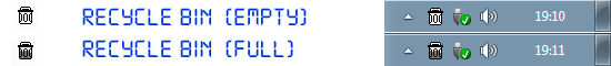 System Tray Recycle Bin Icons