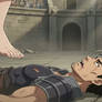 Anime Woman vs. man in an Arena battle 2 free clip