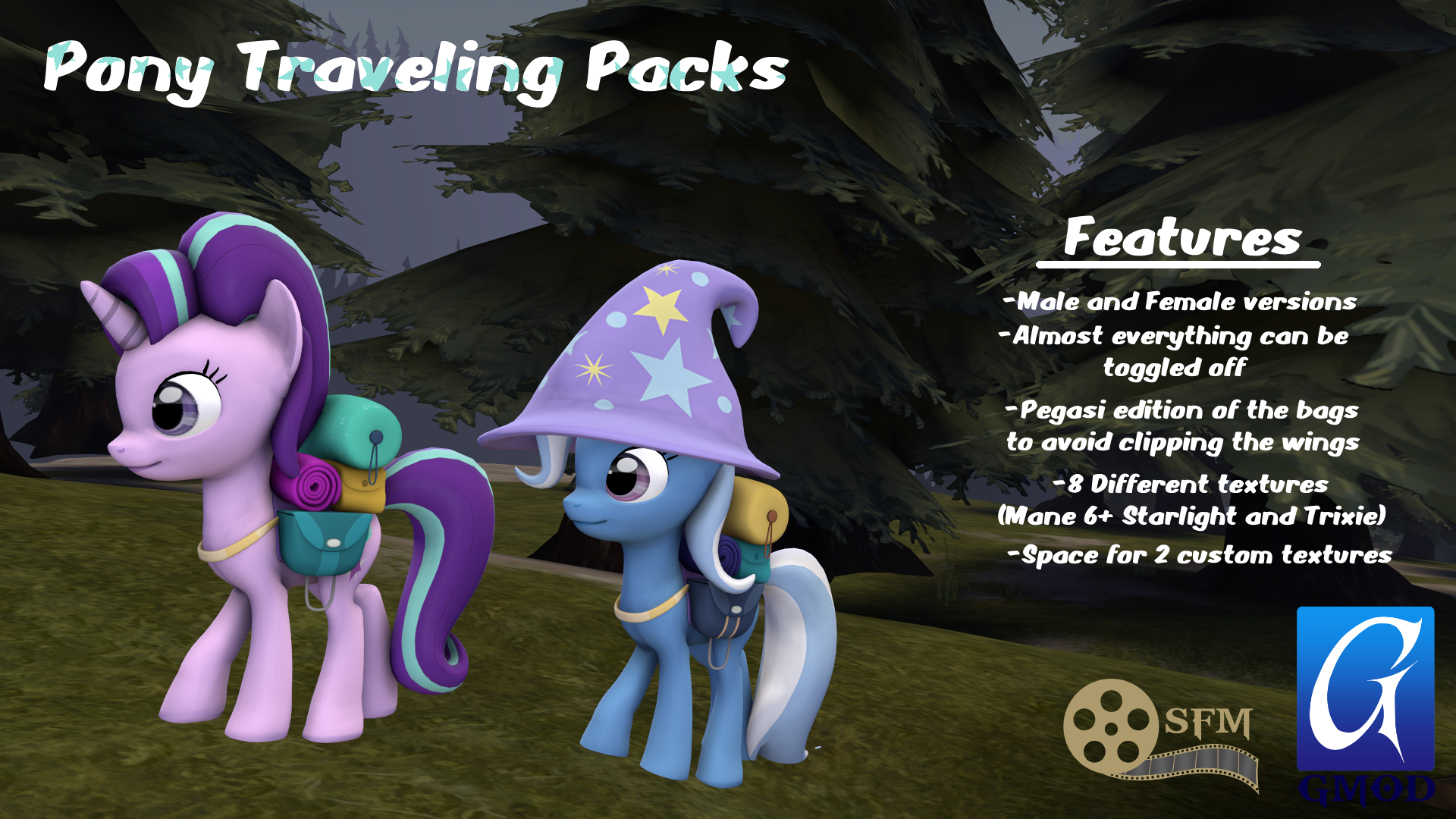 (DL)(SFM)(GMOD) Pony Traveling Packs