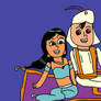 Aladdin and Jasmine went up a magic carpet
