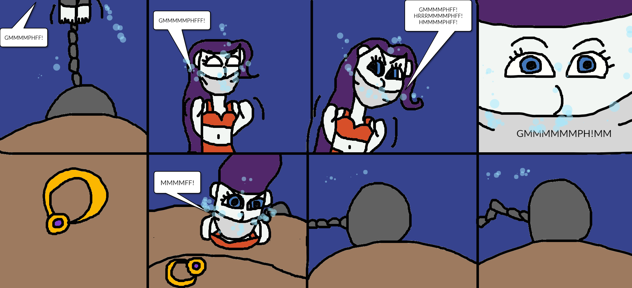Rarity tied up in the water Deep page 9 by mattjohn1992 on DeviantArt