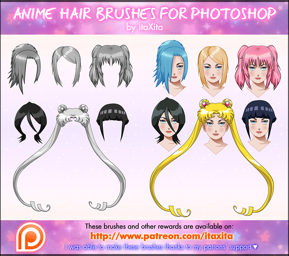 Anime Hair Brushes