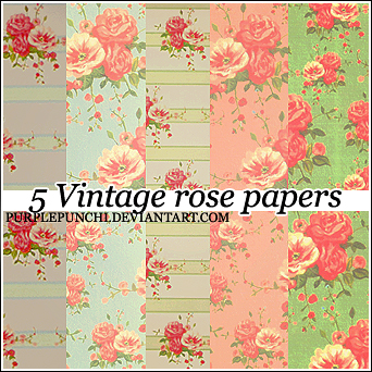 5 Rose Vintage Papers