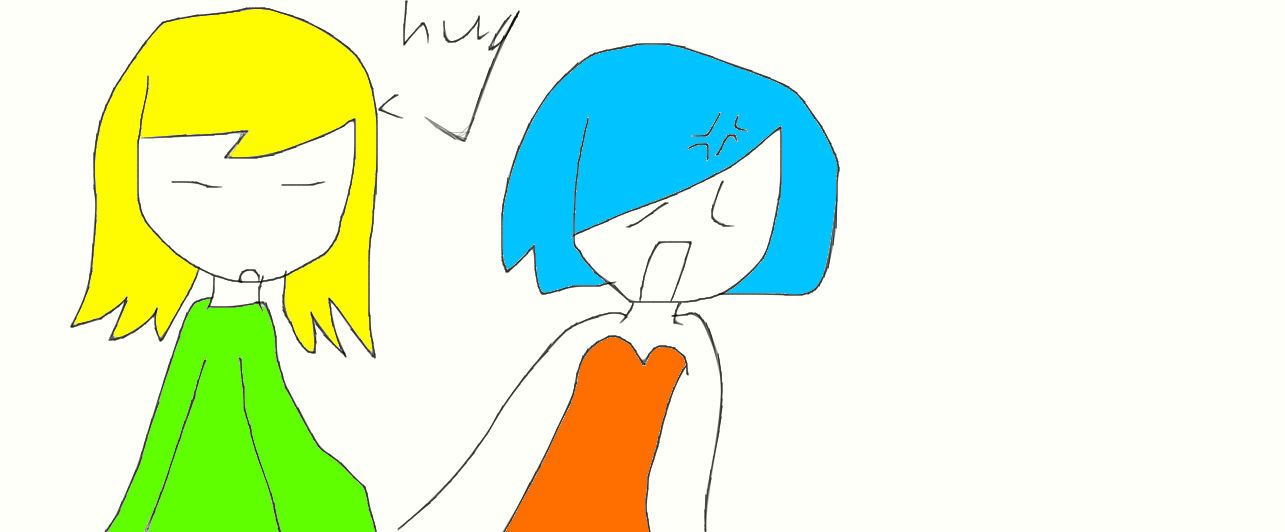 Hug Rebuffed hug by ChibiLolly on DeviantArt
