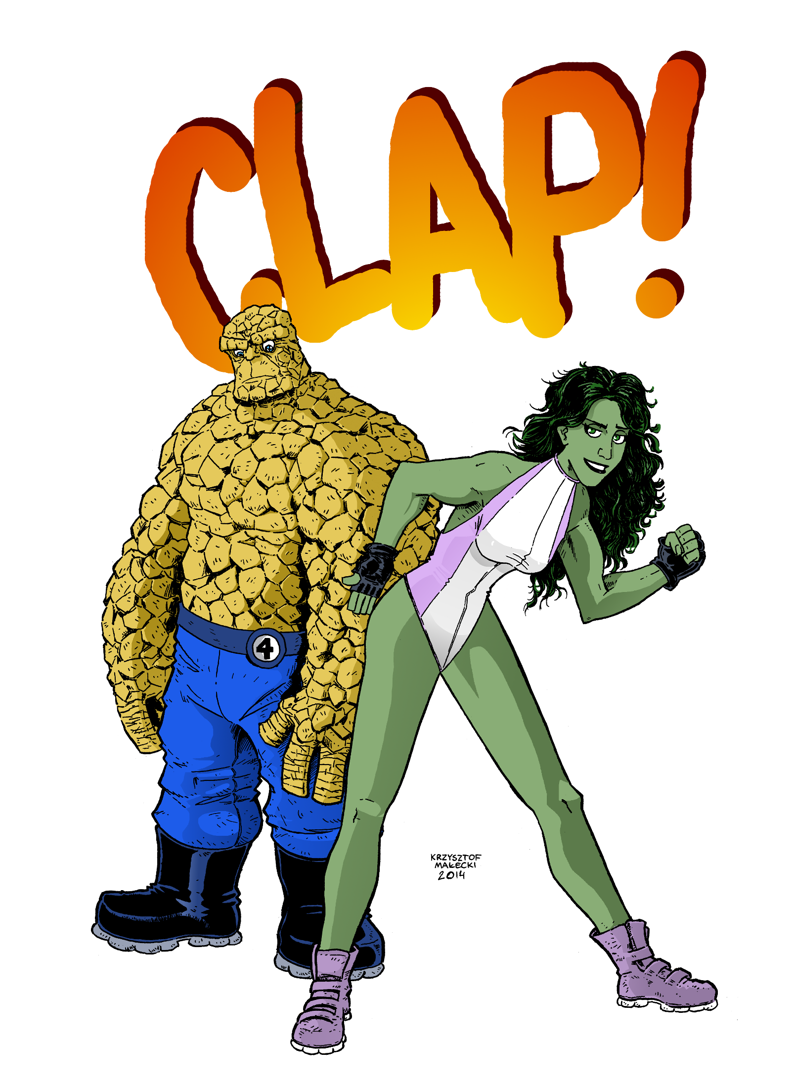 She-hulk and Thing CLAP! by KrzysztofMalecki on DeviantArt