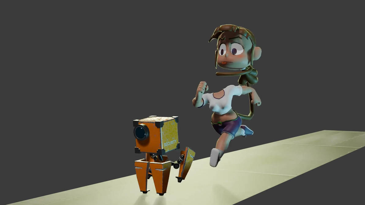 Sasa And Mecha Running (Low Poly animation by TheBrokenMonkey on DeviantArt