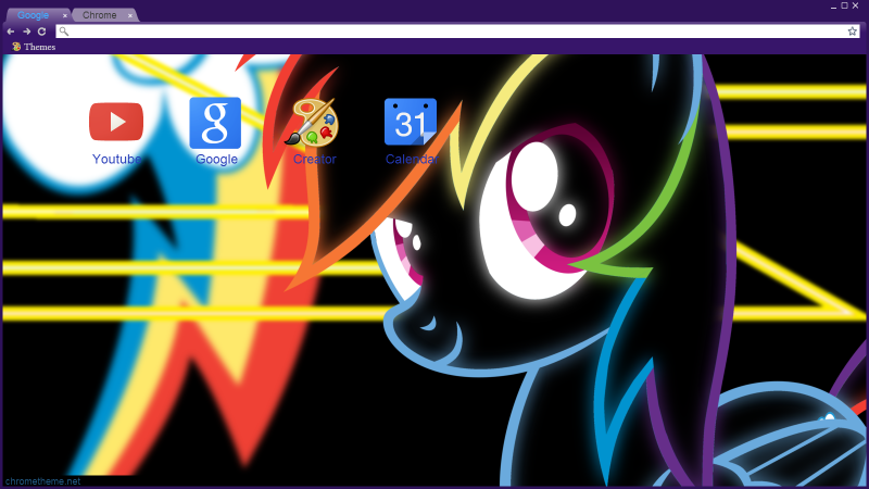 Neon Rainbow Dash Chrome Theme by taker1986 on DeviantArt