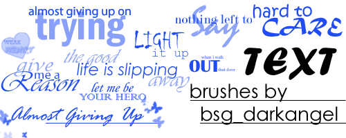 Photoshop Brushes, Text