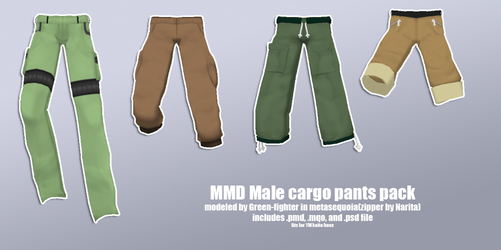 MMD male cargo pants pack+DL