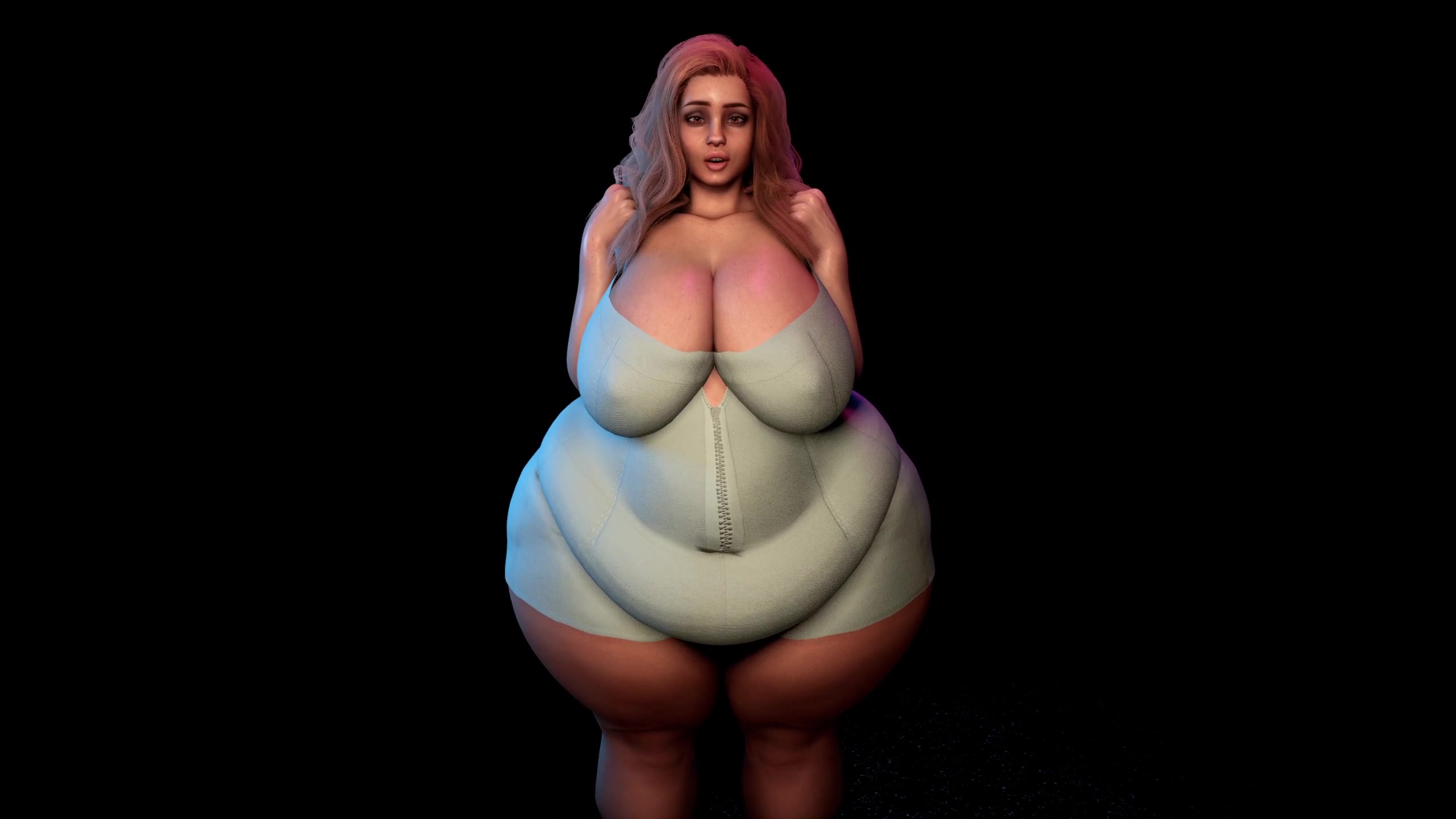 female weight gain animation