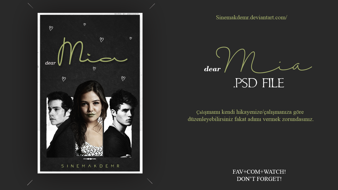 Wattpad Story Cover .psd file |Dear Mia|