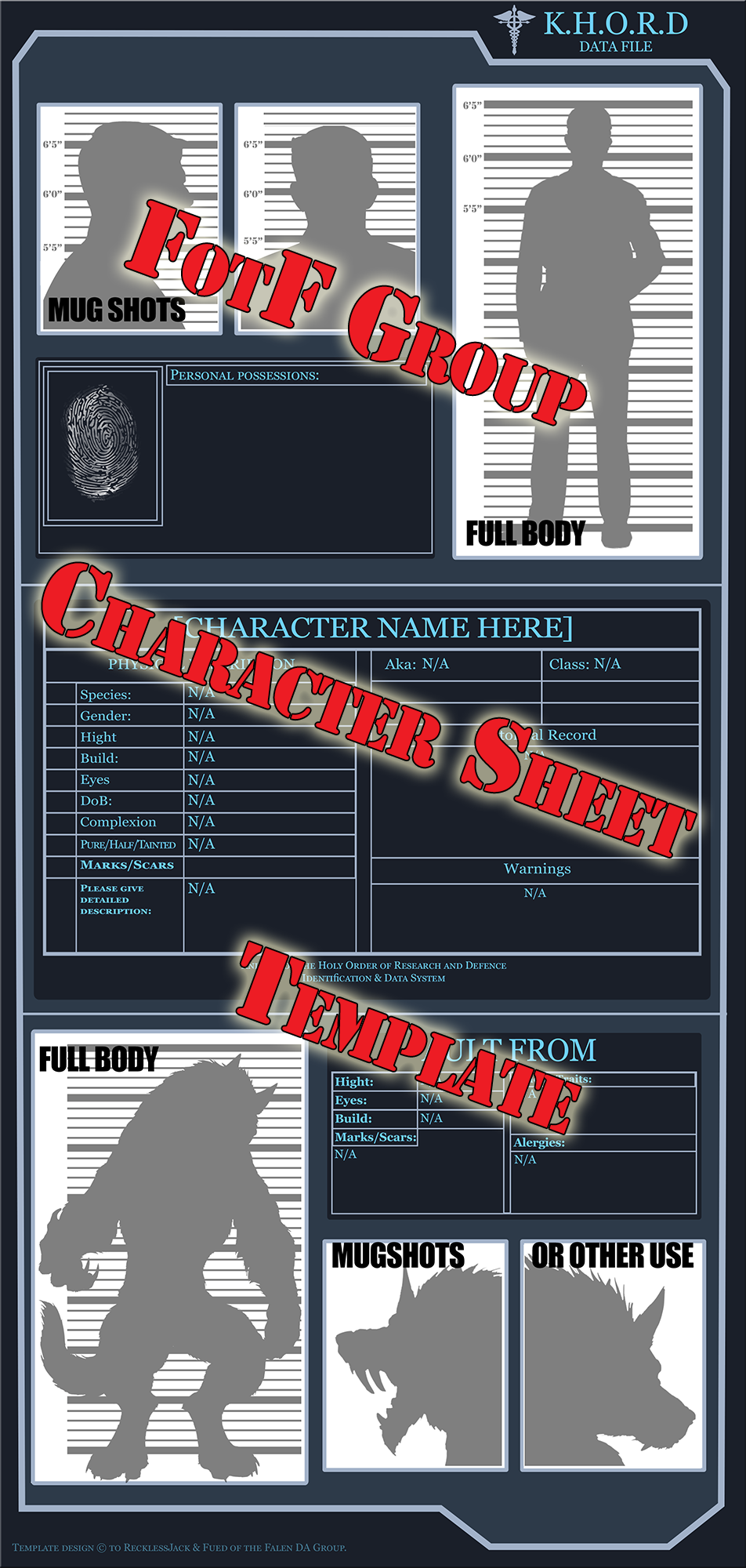 KHORD [Data themed] Character Sheet Template.