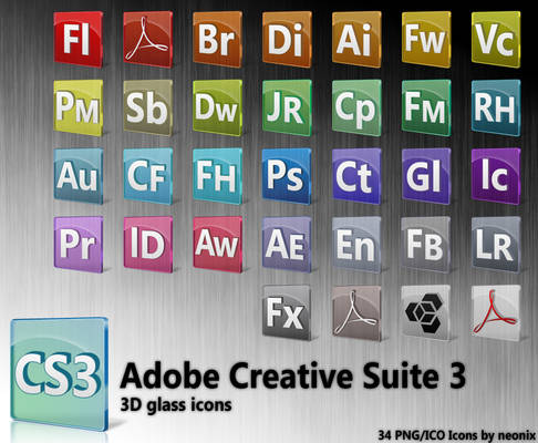 3D Glass - Adobe CS3 Icons