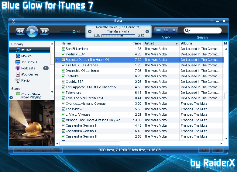 Blue Glow iTunes Theme