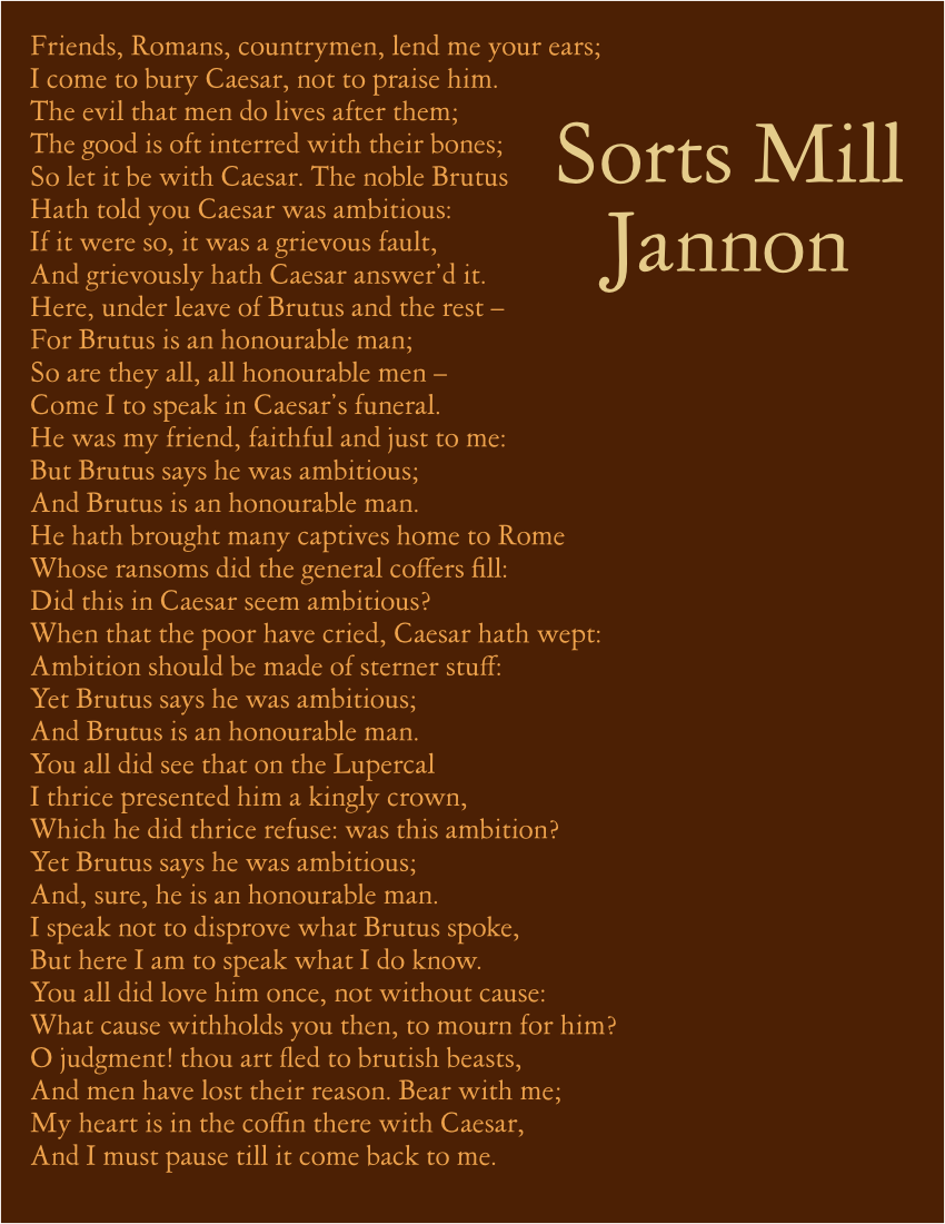 Sorts Mill Jannon