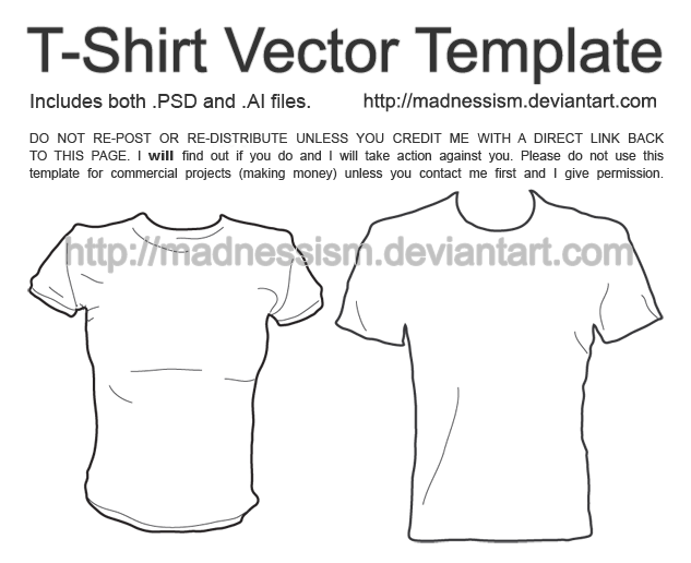 Download T-Shirt Vector Template by madnessism on DeviantArt