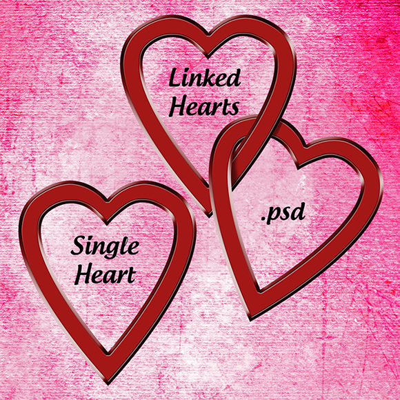 Single and Linked Hearts .psd