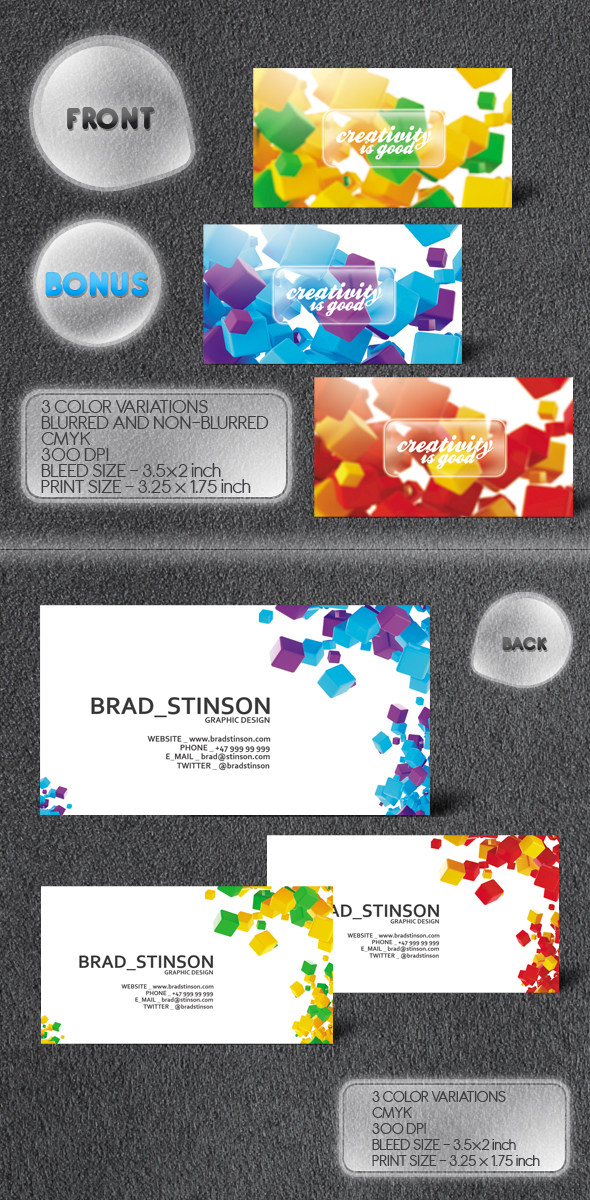 Free business card Template - Cubic