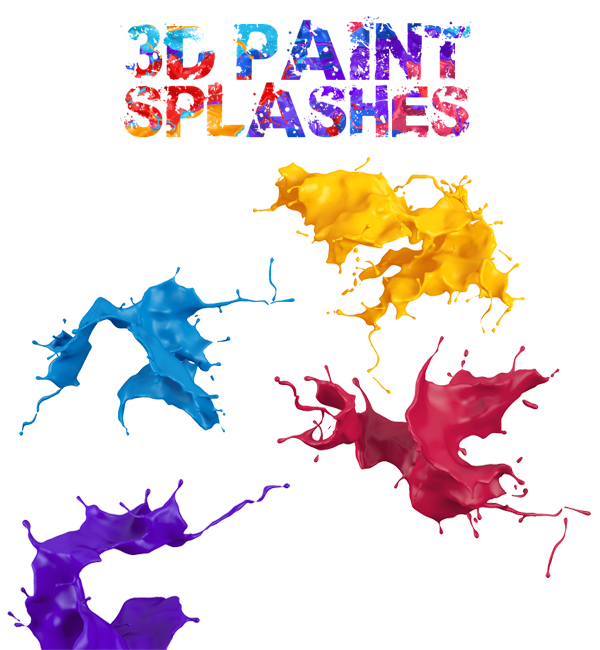 3D paint splash pack for free