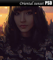 Oriental sunset PSD