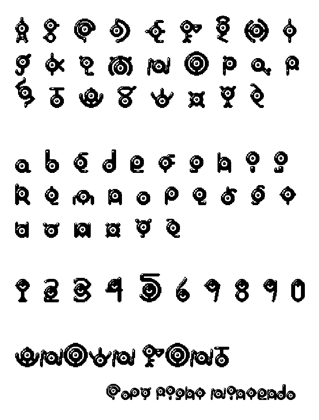 UNOWN Font by MangaShino on DeviantArt