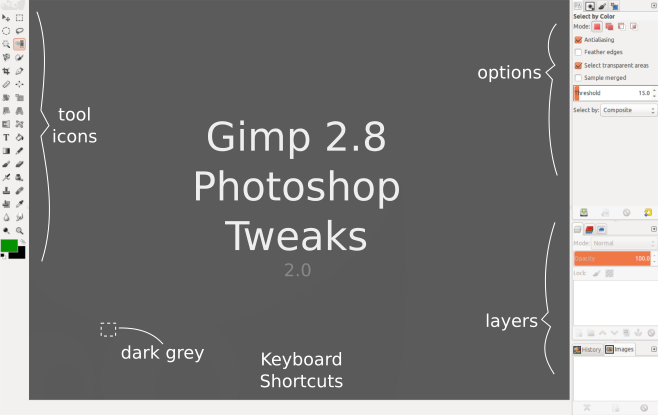 Gimp 2.8 Photoshop Tweaks