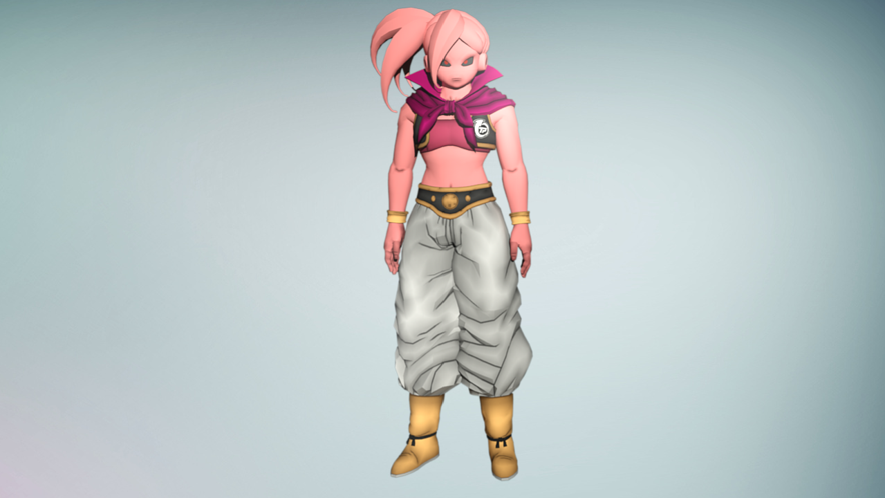 Honeslty till now i was thinking of her as the default femake majin in xeno...
