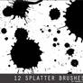 12 Splatter Photoshop Brushes