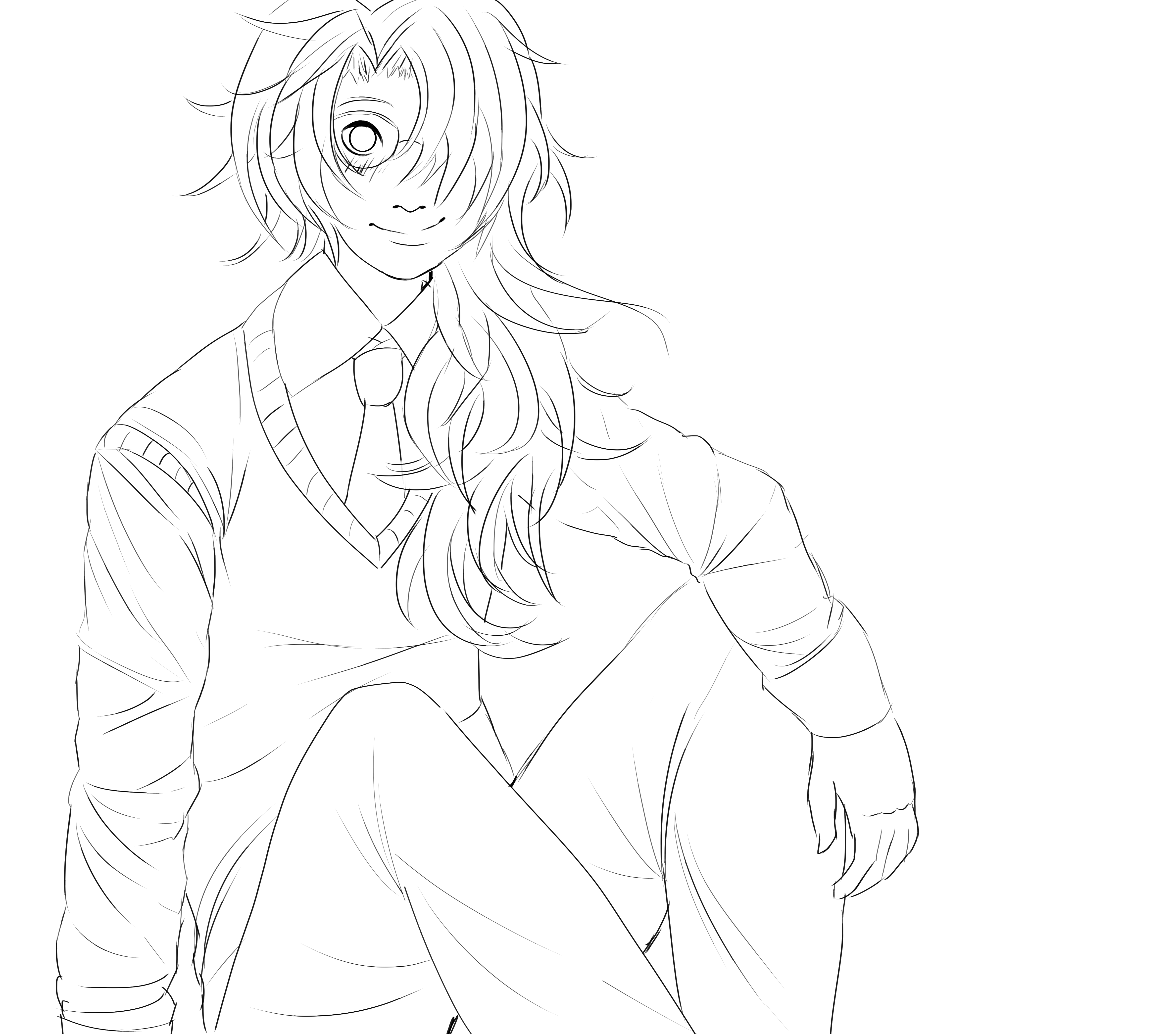 Art Trade: Theo WIP: Lineart