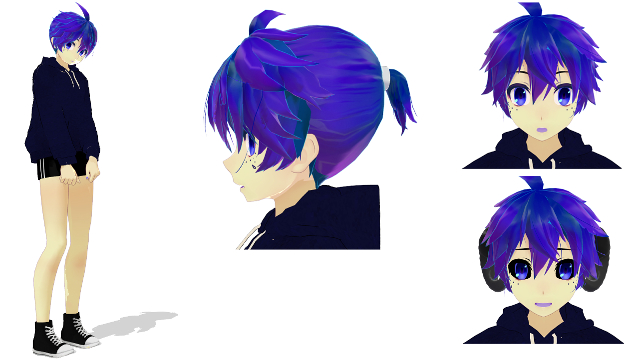 1. MMD Blue Hair Trap Model Pack - wide 4
