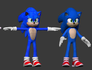 Movie Sonic V2 3D Model