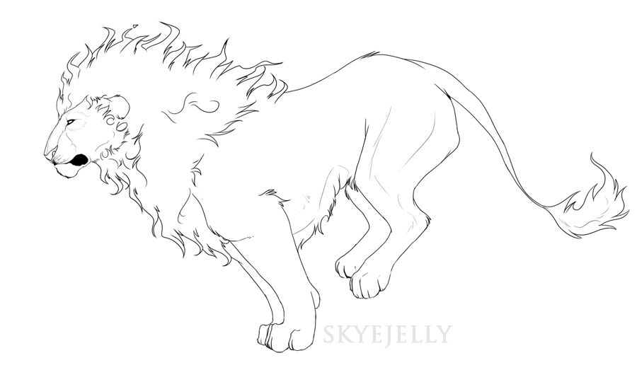 Lion Lineart 2 YOU CAN USETHIS