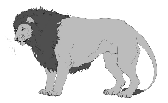 Easy Color - Free Lion Lineart