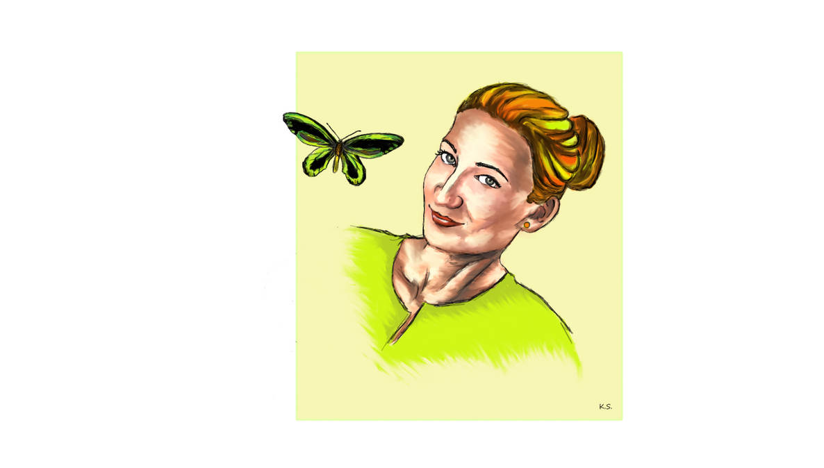 woman with butterfly by Kemi4 on DeviantArt