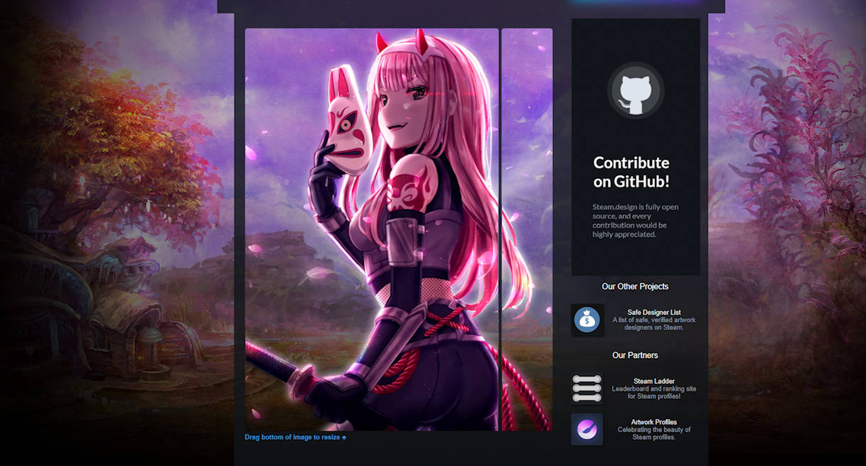 Animated Steam Artwork - Zero Two by Sharky178 on DeviantArt