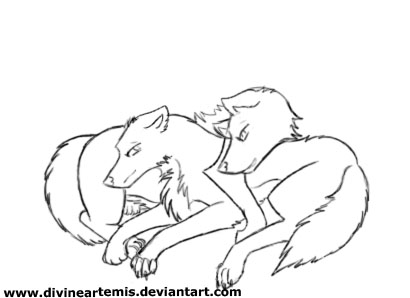 Free Wolf Couple Lineart By Ashroxxxsocks On Deviantart