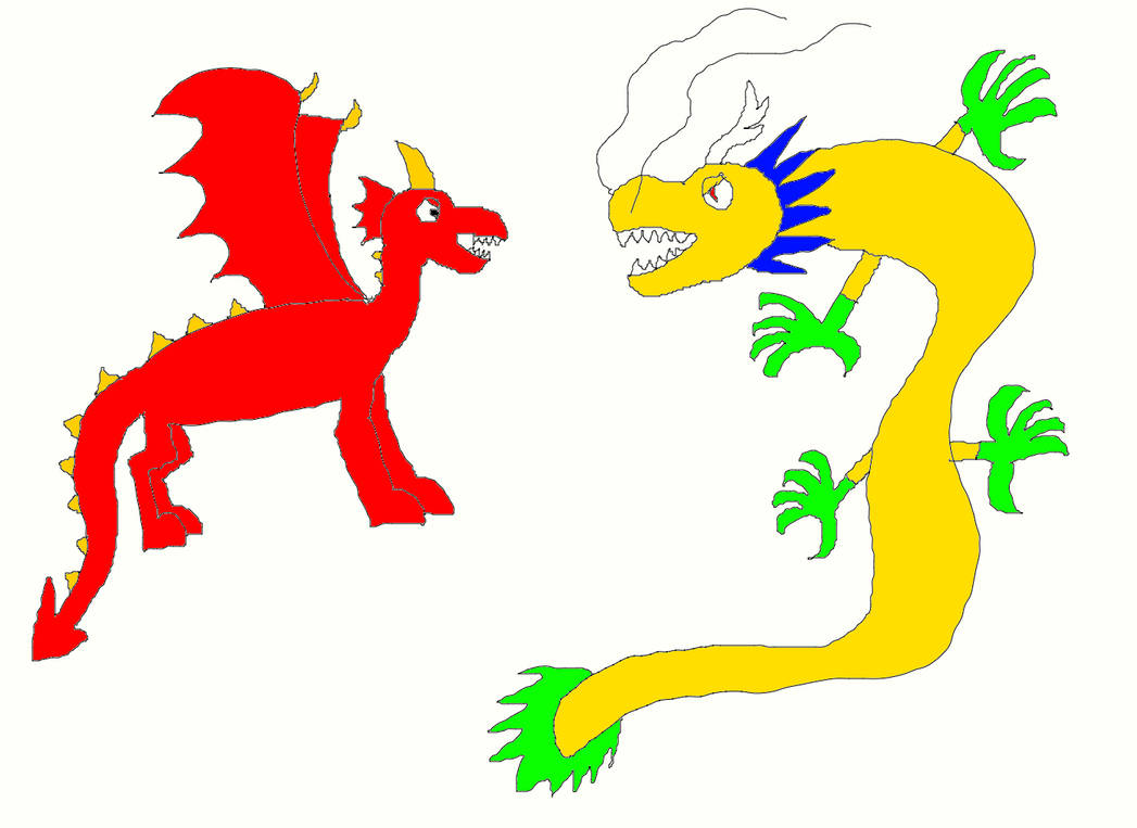 Dragon vs Chinese dragon by Challenger153 on DeviantArt