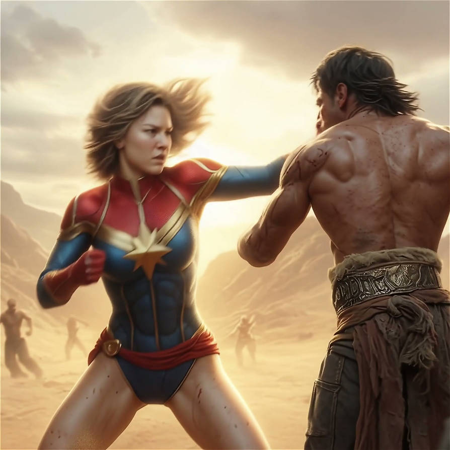 Ms Marvel kicking ass: battle in the desert by fw1504 on DeviantArt