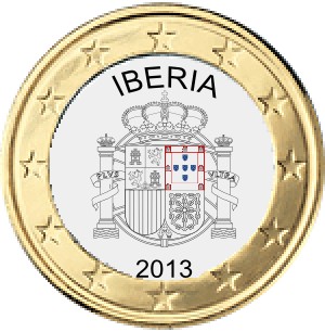 Iberian coin 1 euro (without Gibraltar)