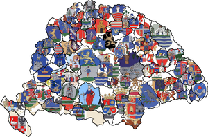Heraldic map of counties of the Kingdom of Hungary