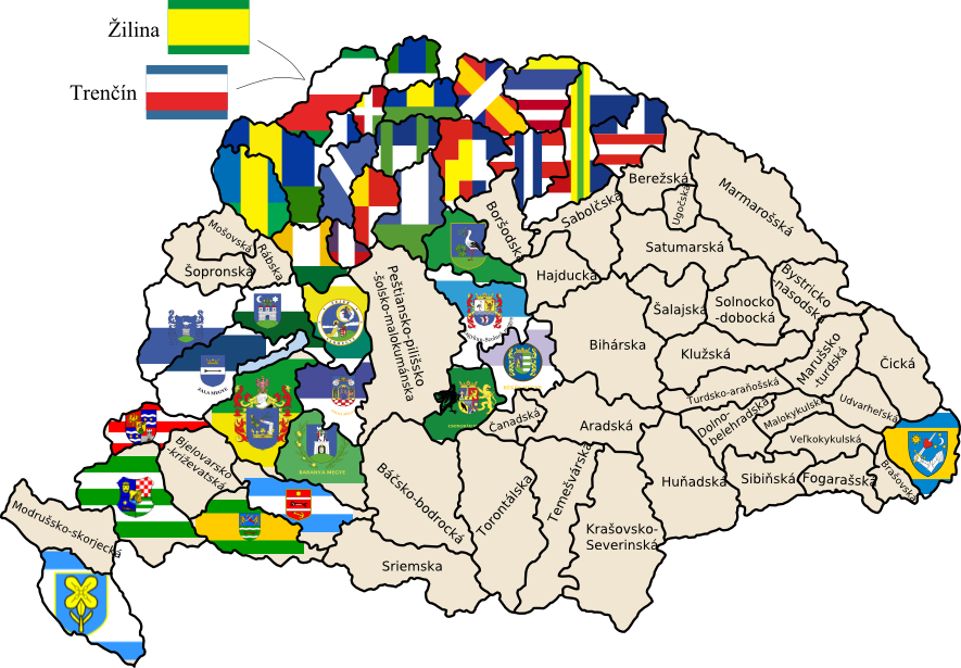 Map Of Kingdom Of Hungary Flag Map Of Counties Of The Kingdom Of Hungary By Hosmich On Deviantart