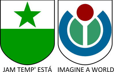 Coats of arms of Esperanto and Wikimedia