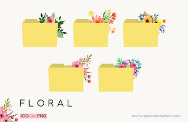 Free Floral Folders icons set