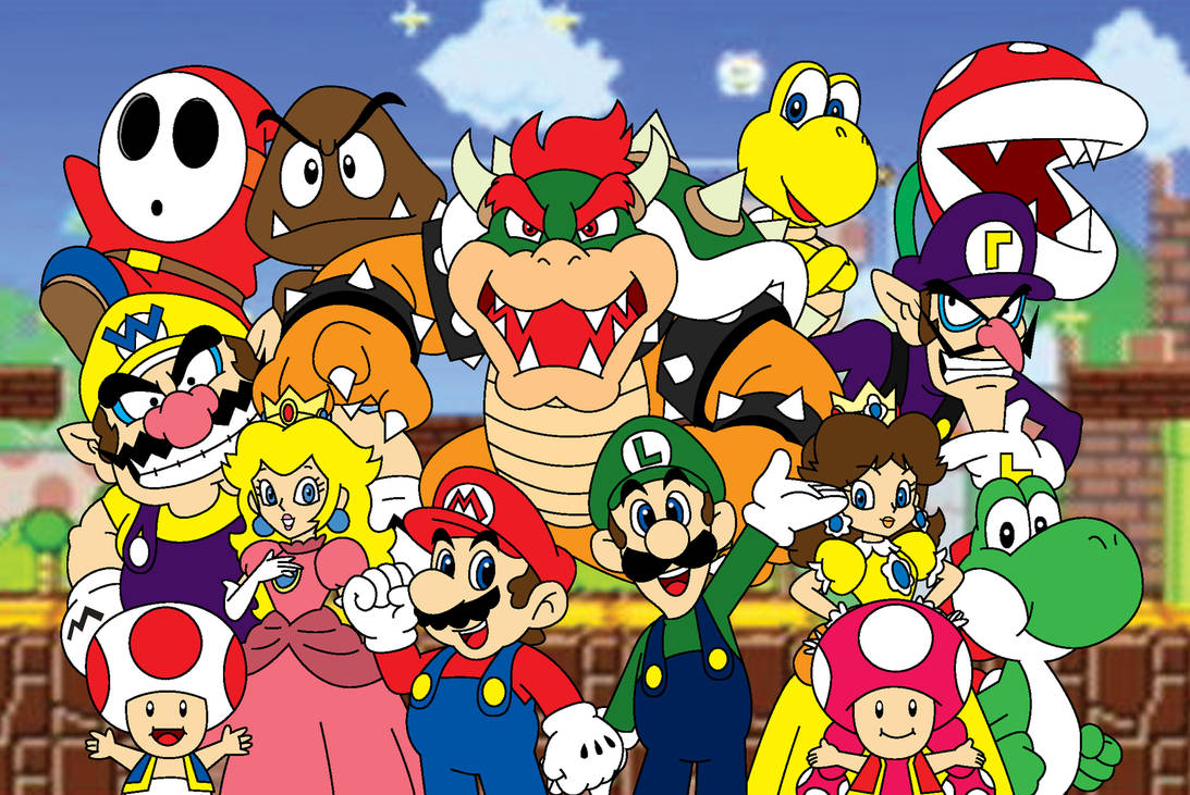 Включи супер марио бразерс. Марио персонажи. Mario 1997. Герои мультика Марио. Марио (персонаж игр).