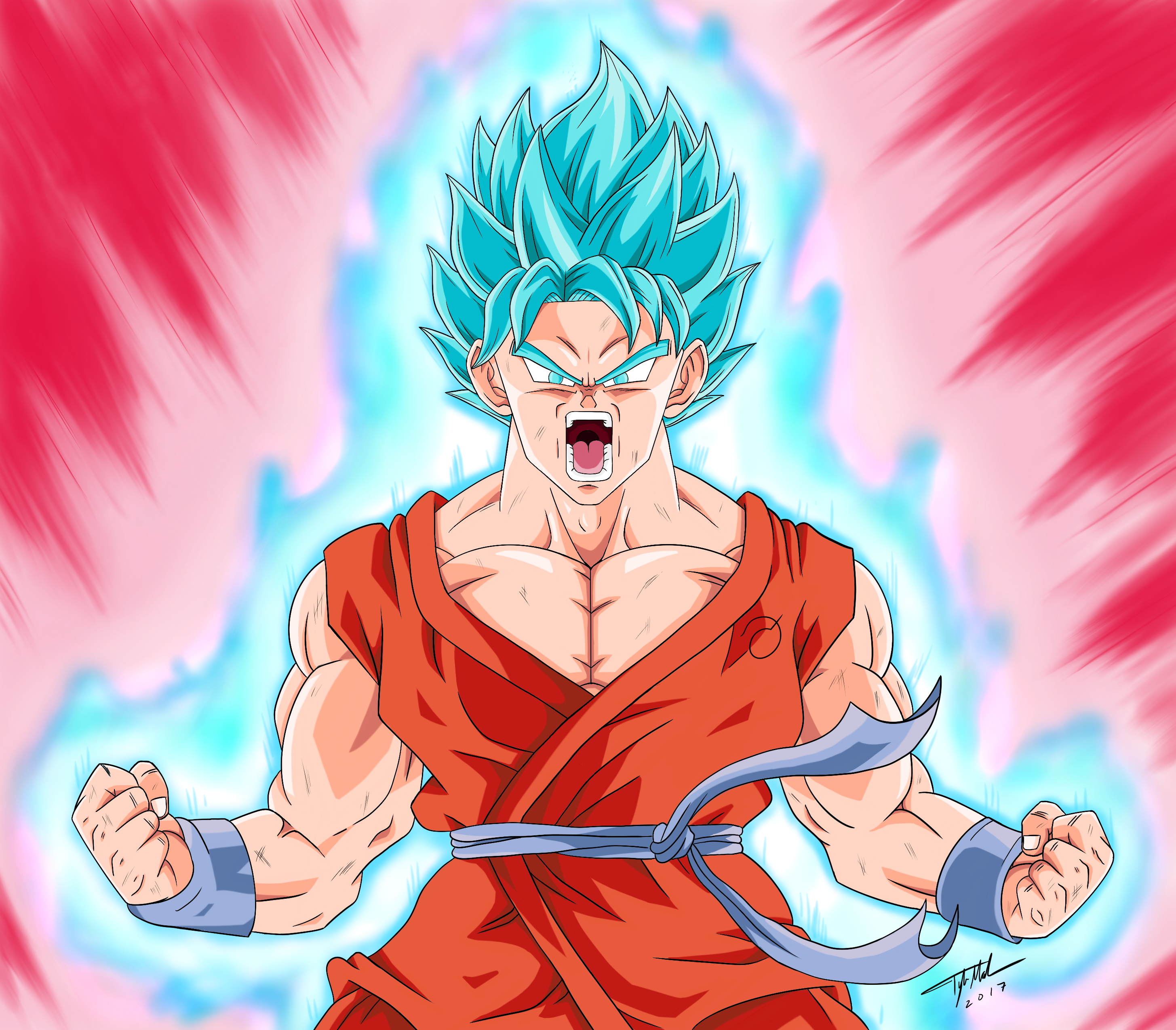 Goku Super Sayajin Blue + Kaioken by DiegoVPWolf on DeviantArt